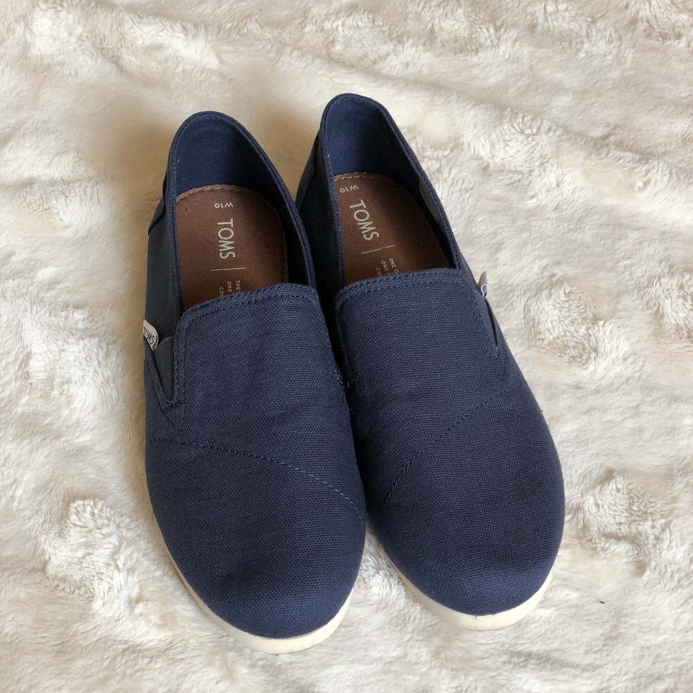 Blue Navy Toms - Worn Once